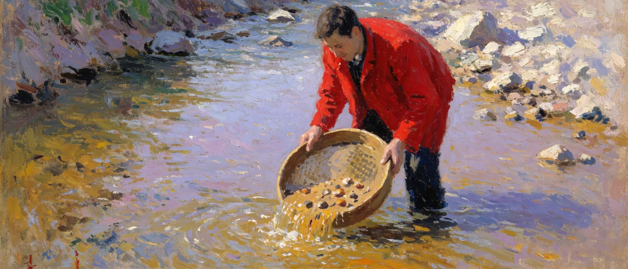 The sand falls through and the stones stay. The sieve adds nothing.