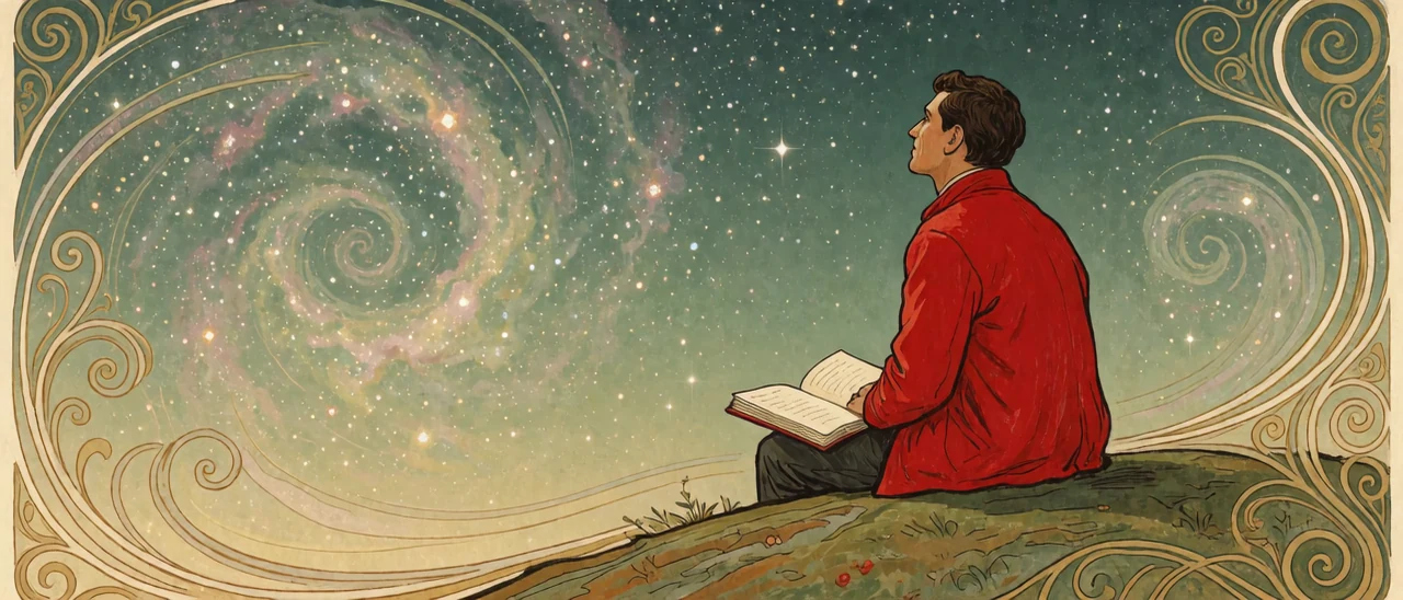 Opening a notebook under uncountable stars. The questions don't end.