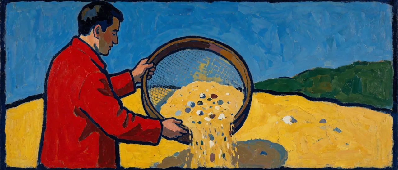 Shake the sieve, and what should fall through falls through while what should stay stays.